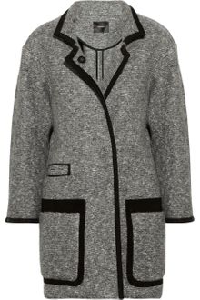 Isabel Marant Khan Suede Trimmed Bouclé Wool Blend Coat - Lyst