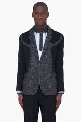 Juun.j Charcoal Neoprene Panel Blazer
