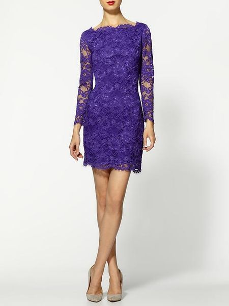 Madison Marcus Elegance Lace Dress in Purple (deep purple)
