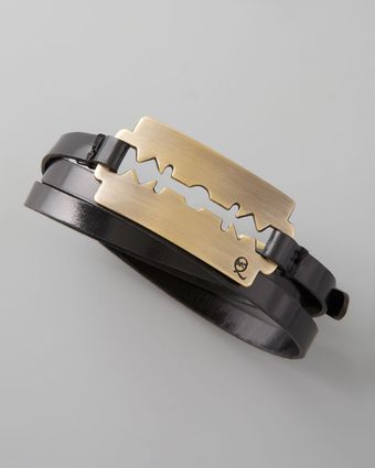 McQ by Alexander McQueen Brassy Razorblade Wrap Bracelet Black - Lyst