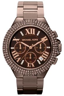 Michael Kors Womens Chronograph Camille Espresso Tone Stainless Steel Bracelet 43mm - Lyst