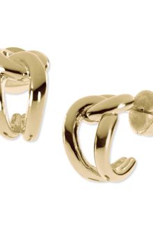 Michael Kors Gold Tone Knot Hoop Earrings - Lyst