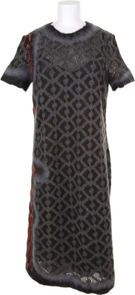Missoni Graphic Dress in A Blend Of Wool in Black (bark) - Lyst