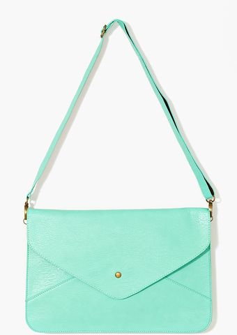 Nasty Gal Colette Envelope Clutch Mint - Lyst