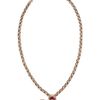 Oscar De La Renta Gold Amethyst Siam Broche Necklace in Gold - Lyst