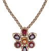 Oscar De La Renta Gold Amethyst Siam Broche Necklace in Gold - Lyst