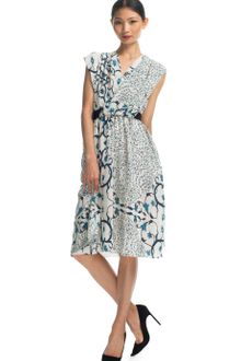 Peter Som  Vine Print Crepe De Chine Dress - Lyst