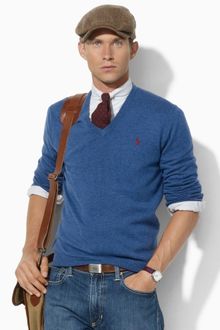 Polo Ralph Lauren Merino Wool Vneck Sweater - Lyst