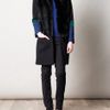 Preen Zora Scuba Wool and Sheep Skin Coat in Black - Lyst