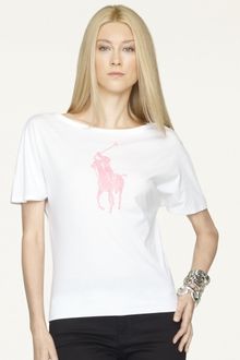 Ralph Lauren Pink Pony Big Pony Dolmansleeve Tee - Lyst