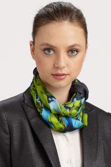 Roberto Cavalli Silk Multiflower Print Scarf - Lyst