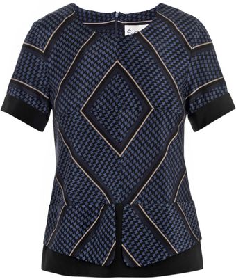 Sea Ny Stripe Scarfprint Top - Lyst