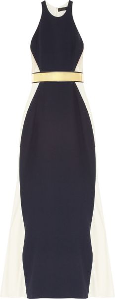 Stella Mccartney Saskia Stretch Cady and Mesh Gown in Blue (navy) - Lyst
