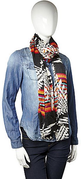 Steve Madden Printed Scarf in Multicolor (orange) - Lyst