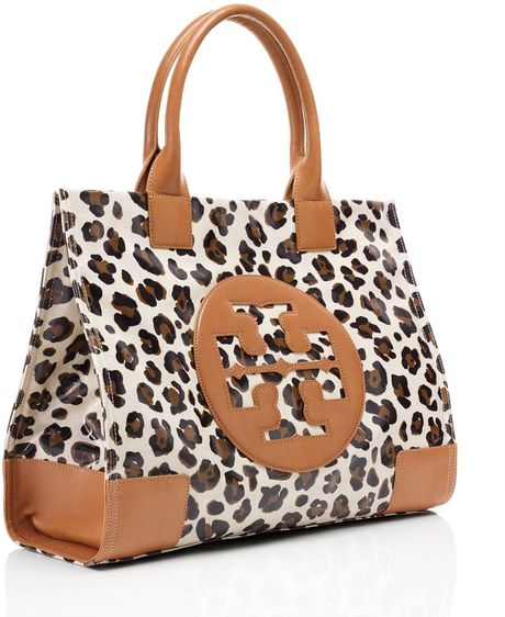 ella leopard canvas tote bag
