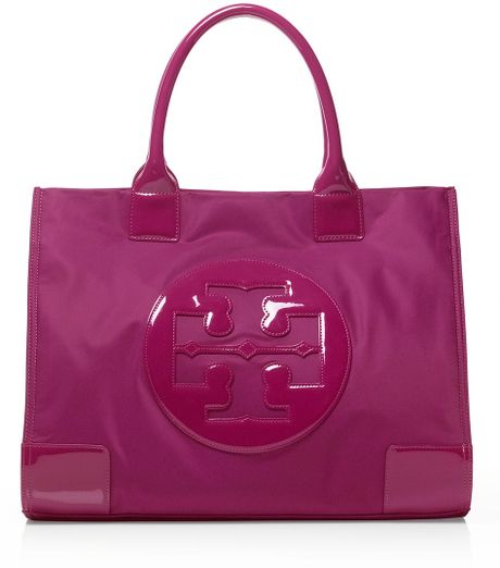 tory burch ella tote purple