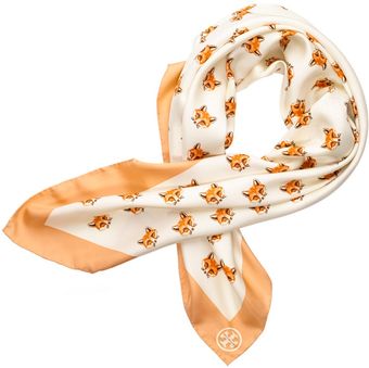 Tory Burch Foxy Printed Chiffon Scarf - Lyst