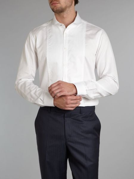 mens white penny collar shirt uk