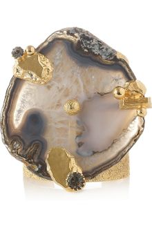 Yves Saint Laurent Chyc Goldtone Agate Cuff - Lyst