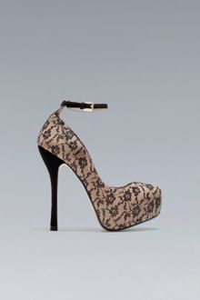 Zara Court Shoe with Lace Ankle Strap - Lyst