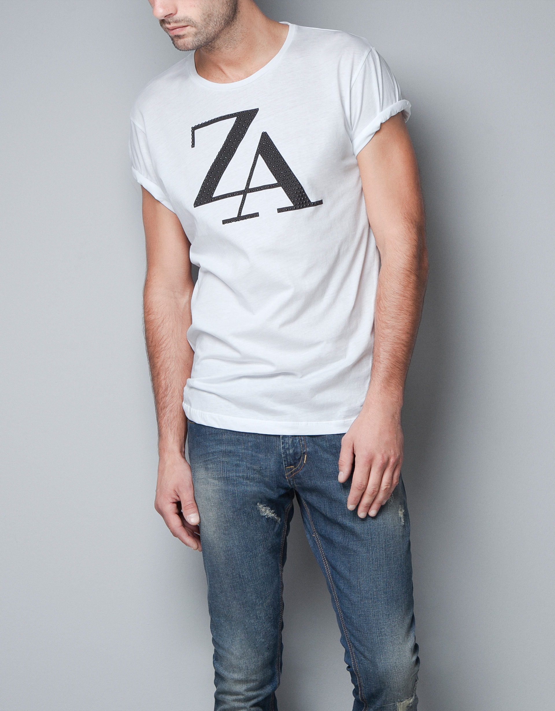 Zara Za T Shirt In White For Men Lyst