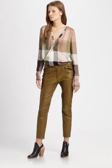 10 Crosby by Derek Lam Silk Wrap Blouse - Lyst