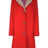 Acne Contrast Collar Coat in Red - Lyst