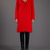 Acne Contrast Collar Coat in Red - Lyst