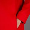 Acne Contrast Collar Coat in Red - Lyst