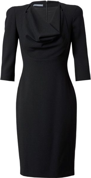 Alexander McQueen Crepe Wool Pencil Dress - Lyst