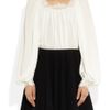 Alexander Mcqueen Lace Trimmed Silk Crepe Blouse in Beige (ivory) - Lyst