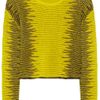 Alexander Wang Fine Knit Sweater in Yellow (black) - Lyst