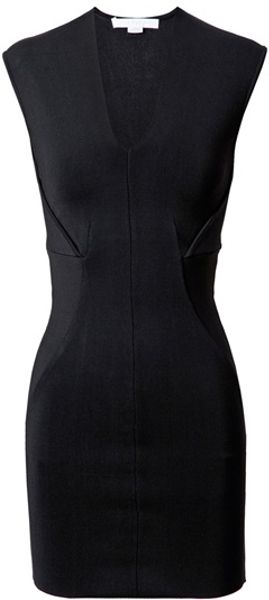 Alexander Wang Structured Stretch Knit Dress in Black - Lyst