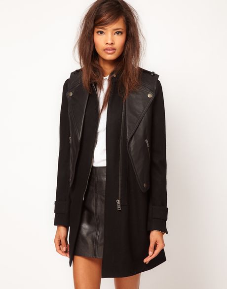 Asos Collection Asos Limited Edition Biker Coat in Black | Lyst
