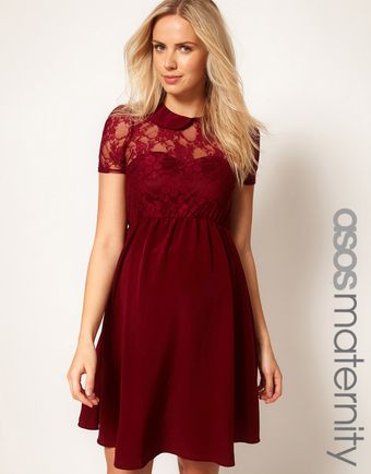 Asos Maternity Lace Shirt Dress with Peter Pan Collar - Lyst