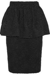 Burberry Prorsum Cotton Lace Peplum Skirt