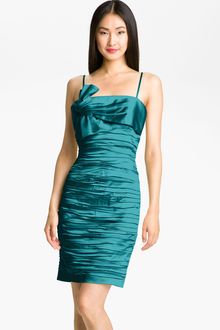 Calvin Klein Ruched Satin Sheath Dress - Lyst