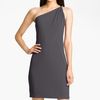 Calvin Klein Hardware Detail One Shoulder Jersey Dress in Gray (charcoal) - Lyst