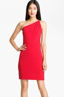 Calvin Klein Hardware Detail One Shoulder Jersey Dress - Lyst