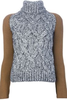 Carven Two Tone Knitted Pullover - Lyst