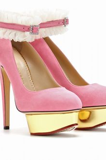 Charlotte Olympia Dolly Platform Pumps with Ruffled Anklets - Lyst