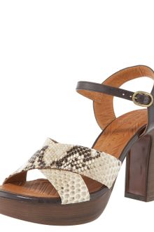 Chie Mihara Snake Crisscross Platform Sandal - Lyst