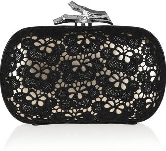 Diane Von Furstenberg Small Lytton Lace Leather Clutch - Lyst