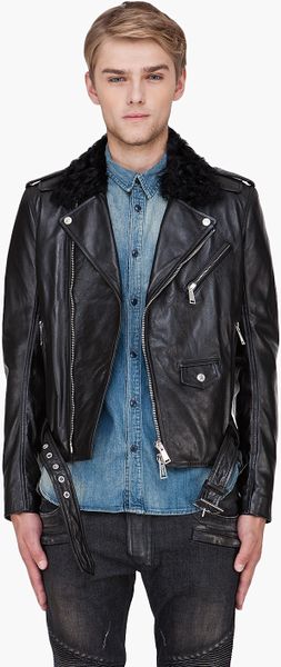 Dsquared2 Black Fur Collar Kiodo Jacket in Black for Men - Lyst