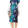Erdem Dinah Printed Silksatin Pencil Skirt in Blue (ocean) - Lyst