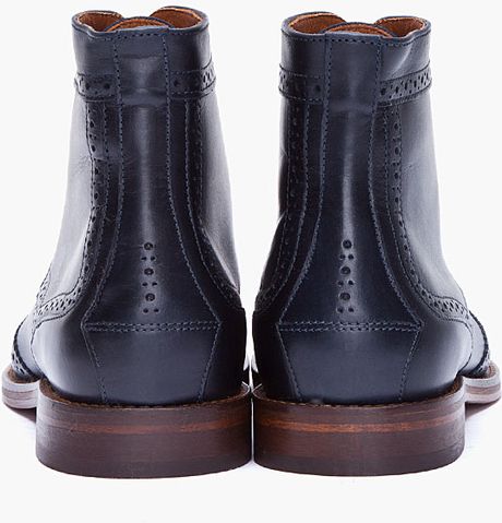 mens blue wingtip boots