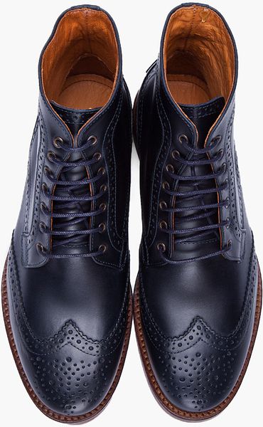 mens blue wingtip boots