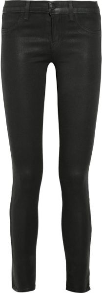 J Brand 901 Lowrise Waxed Leggings style Jeans in Black - Lyst