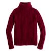 J.crew Cambridge Cable Chunky Turtleneck Sweater in Brown (dark merlot) - Lyst