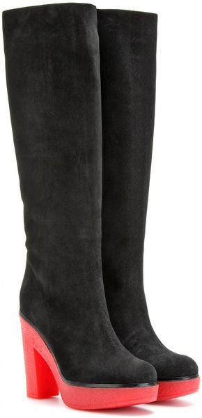 Jil Sander Coco Suede Boots with Crepe Sole in Black - Lyst
